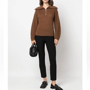 Vince Women’s Luxury Wool Mohair 1/2 Zip Pullover Jumper Sweater Small Soft